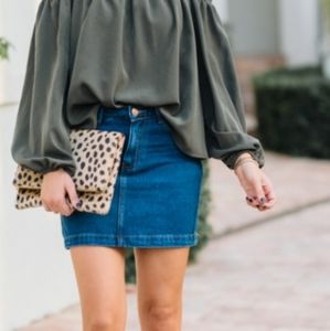 Baccini A-line Blue Jean Skirt